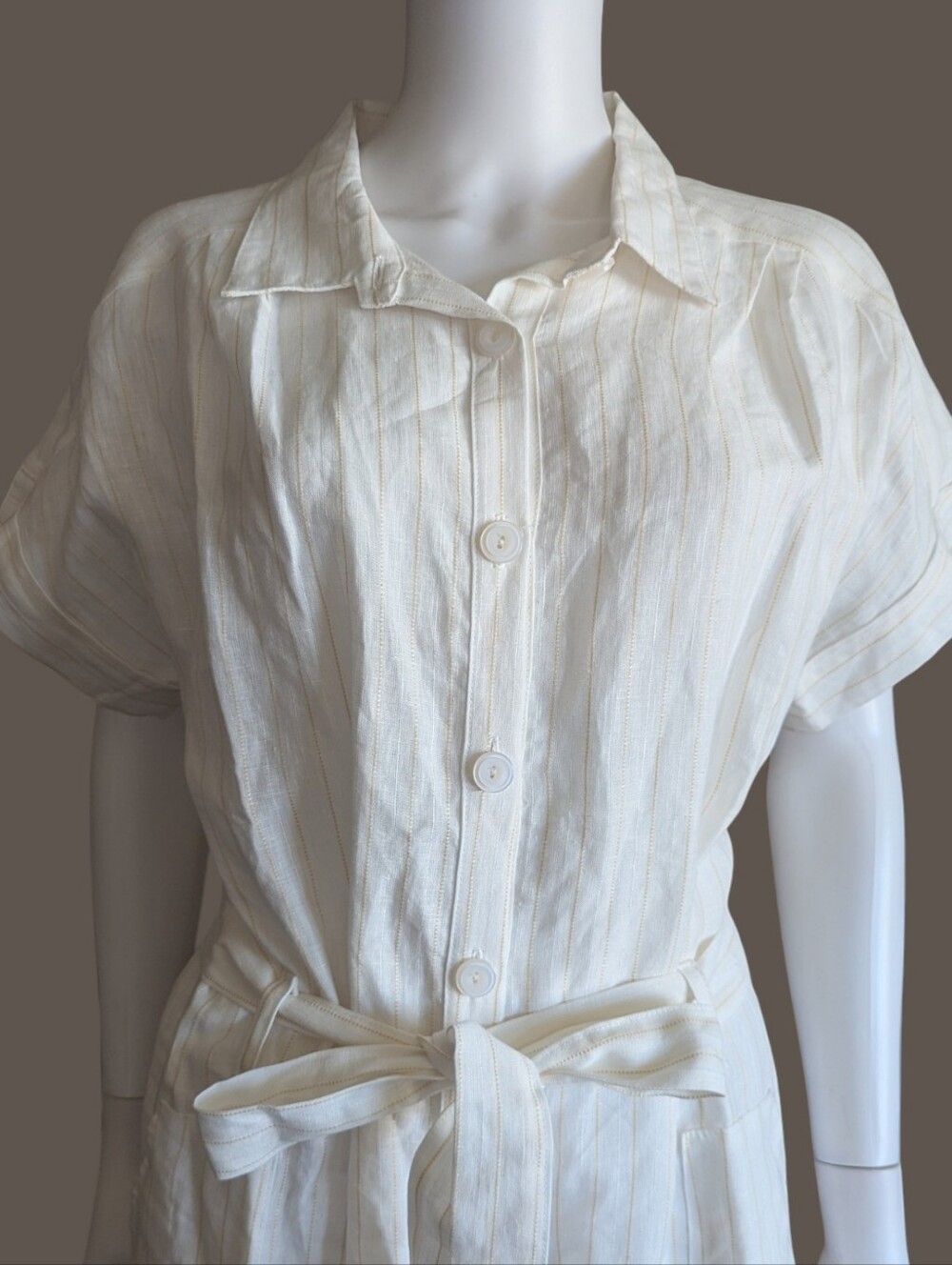 Everyday Ritual Gemma Romper in Casablanca Linen Jumpsuit - Picture 9 of 13